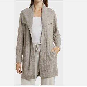 BAREFOOT DREAMS CozyChic Lite Rib Drape Cardigan in Beach Rock (XL) NWT $158 MSR